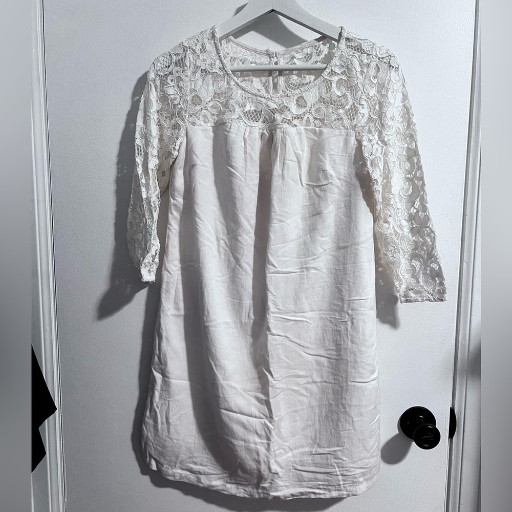 White petite women’s dress